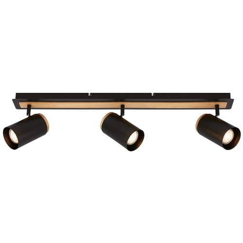 BRILONER - Ceiling Light, Adjustable, GU10 Socket, max. 9W, Ceiling Spotlight, Lights for Living Room, Lounge, hallways, Bedroom, 70 cm, Black-Wood