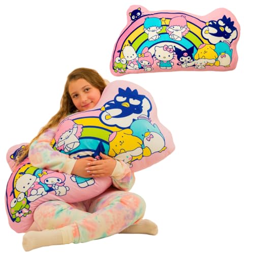 Franco Collectibles Cozy Bedding Super Soft Plush (Officially Licensed Product) Oversized Body Pillow, 25.5 in x 36 in, Hello Kitty & Friends