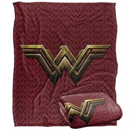 JUSTICE LEAGUE Wonder Woman Maroon Logo Silky Touch Super Soft Throw Blanket 152 x 127 cm