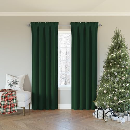 "Sun Zero Oslo Theater Grade Extreme 100% Blackout Rod Pocket Curtain Panel, 52"" x 63"", Evergreen"