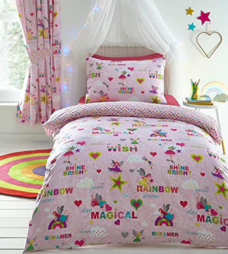 "Kids Club Rainbow Fairies Curtains (72"" drop x 66"" wide)"