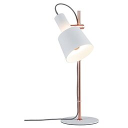 Paulmann 79658 Neordic Haldar Table luminaire max. 1x20W Table lamp for E14 Lamps Bedside lamp White/Copper matt 230V Metal Without lamp