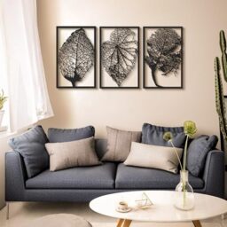 Stylish Black Decorative Metal Wall Accessory, 45 x 70 cm, 100% Steel, 1.5 mm Thick, Lightweight 0.8 kg, Perfect for Modern Home Decor