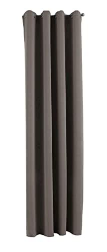 Gardinenbox NewYork Opaque Curtain Taupe H x W 225 x 140 cm Pack of 1 Thermal Blackout Curtain Blackout Eyelet Sound-Absorbing Oeko-Tex UV Protection Tieback 201920600