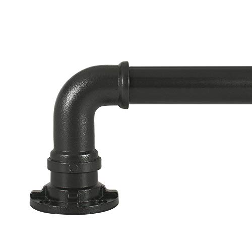 Decopolitan Telescoping Curtain Rod Set, Steel, Black, 18 to 36-Inch