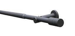 GARDINIA Elba Stone Grey Metal Curtain Pole Set 120-210 cm Length