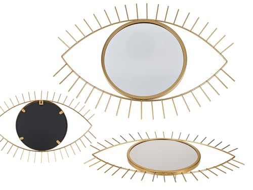 Out of the blue Gold Metal Mirror Eye 34 x 1 x 22.5 cm