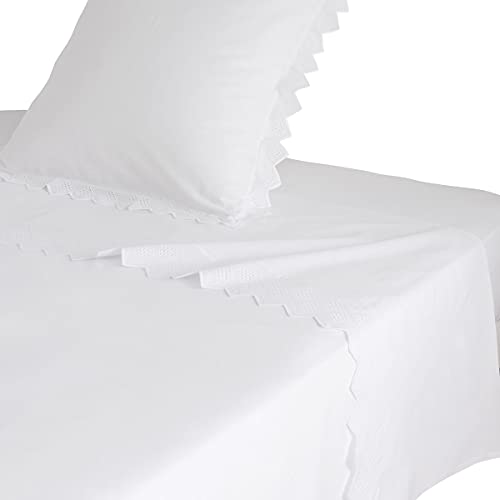 Origin Embroidered Cotton Flat Sheet, Opera, Made in France