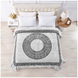 GC GAVENO CAVAILIA Fleece Throw Blanket - Soft Fluffy Polyester Blanket For Bed, Sofa, and Couch Double (150x200 Cm) - Easycare, Anti Allergic Throw - Stylish Greek Blankets for Adults - Grey