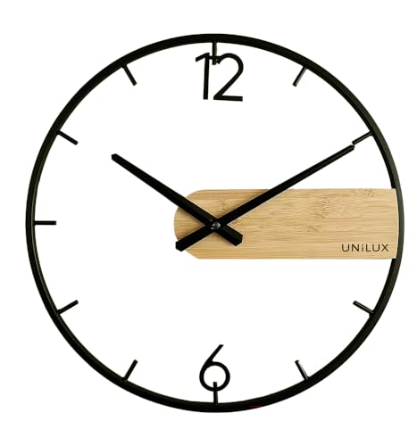 Unilux Circle Wall Clock 42 cm Black/Bamboo