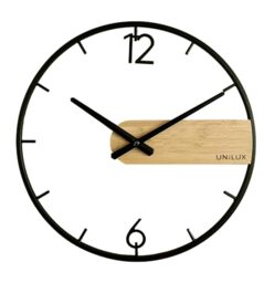 Unilux Circle Wall Clock 42 cm Black/Bamboo