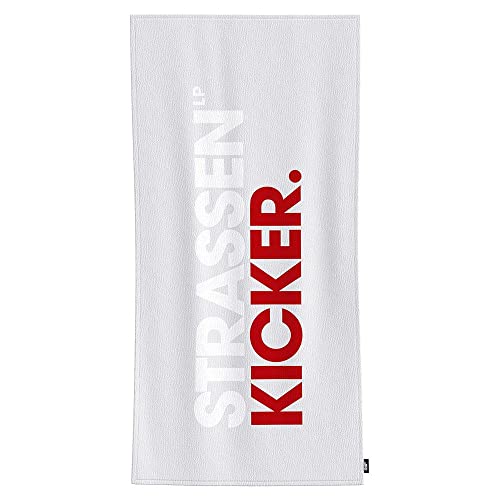Herding STRASSENKICKER bath towel, approx. 75 x 150 cm, 100% cotton, velour, flag label, made in green, grey