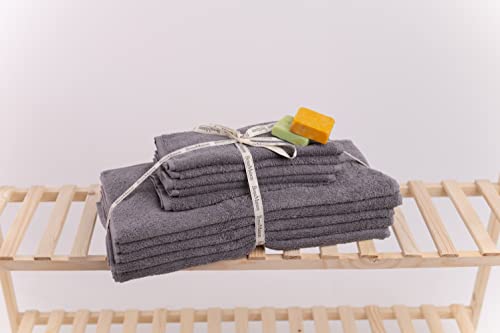 Questo Casa, 10 pieces of hand towel, 100% cotton, bath towel/hand towel, smoked, 5 * 30x50 & 5 * 50x92