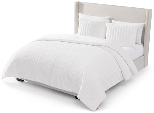 UGG 13079 Kenzie Full-Queen Comforter Set Soft Luxurious Hotel Style Comfortable Bedroom Blanket Comforter Set and Two Pillow Shams, Full/Queen, Snow