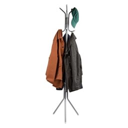 "Mind Reader Coat Rack, Hall Tree, Freestanding, Coat Tree, Hat and Jacket, Metal, 14.75"" L x 16.5"" W x 69"" H, Set of 2, Silver"