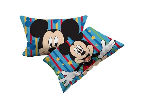 Mickey Mouse Set of 2 Cotton Pillowcases Pair of Pillow Cases for Bed Pillows, 2 Pieces, 100% Cotton, 50 x 80 cm, Envelope Closure