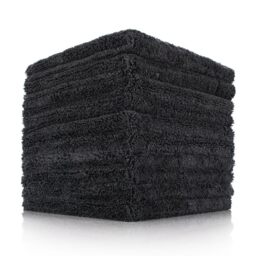 The Rag Company - Creature Edgeless Auto Detailing Towels (10-Pack) Professional 70/30 Blend, Dual-Pile Plush Microfiber, Buffing & Polishing, 420gsm, 16in x 16in, Black