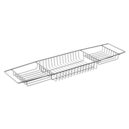 Blue Canyon Plastic Coated Over Bath Rack, Durable Plastic Shower Caddy, Convenient Bathroom Storage for All Your Toiletries, Including Soaps, Sponges, Bath Bombs, Books and Glasses of Wine (Grey)