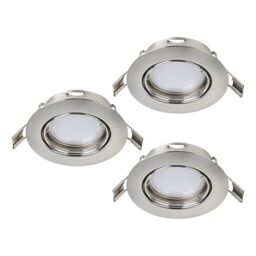 Eglo 3-piece recessed Spotlight Set Peneto, Steel Spots in Matte Nickel