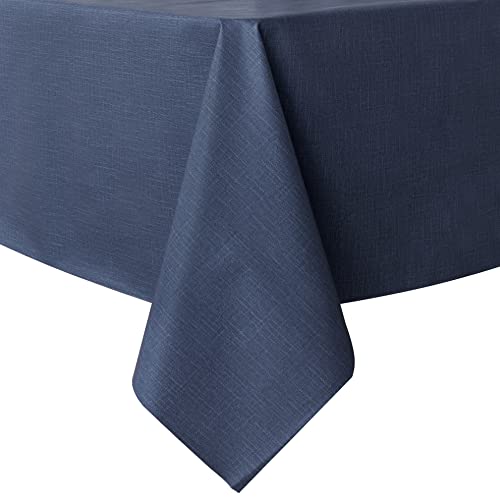 sancua Waterproof Vinyl Tablecloth Table Cloth 52x70 Inch, Greyish Blue - 100% Oil Spill Proof, PVC Material, Wipe Clean Rectangle Table Cover for Dining Tables, Buffet Parties and Camping