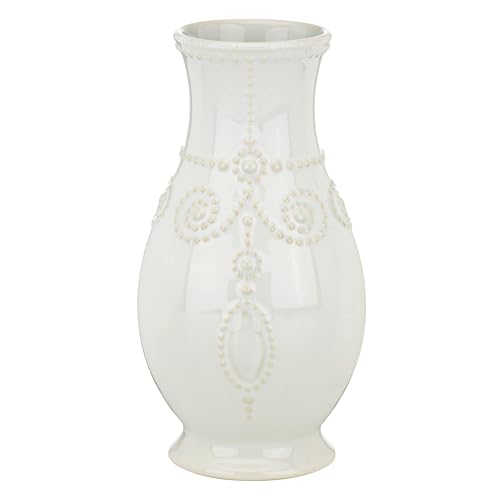 "Lenox French Perle White 8"" Fluted Vase, 2.05 LB"