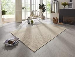 Elle Decor Caen Hand Made Flat Woven Indoor/Outdoor Rug, 120 x 170 cm, Cream, cream, 80 x 150 cm