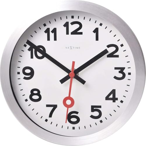 "NeXtime wall clock station clock ""STATION"", very silent, round, white, ?? 35 cm"