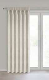 Eurofirany Carly 100% Blackout Curtain with Ruffle Tape and Tunnel, Matt Opaque Curtain for Living Room, Bedroom, H 270 x W 140 cm (Pack of 1), Dark Cream