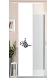 Gardinenbox Sliding/Panel Curtain, Wild Silk Effect and Voile Panel, Polyester, Osmanli, 245 cm x 45 cm, 2 Units