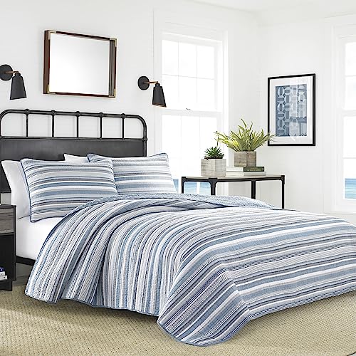 Nautica Cotton Reversible Bedding with Matching Sham, Dorm Room Essentials, Jettison Grey, Twin