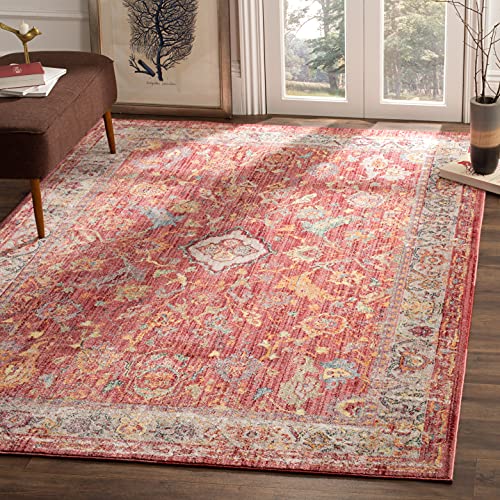 Safavieh Trendy New Transitional Indoor Woven Rectangle Area Rug, Bristol Collection, BTL361, in Rose / Light Grey, 91 X 152 cm for Living Room, Bedroom or Any Indoor Space