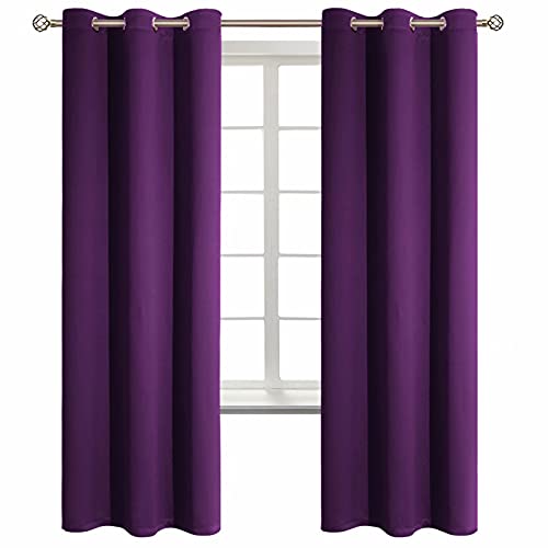 BGment Blackout Curtains - Grommet Thermal Insulated Room Darkening Bedroom and Living Room Curtain, Set of 2 Panels (42 x 72 Inch, Royal Purple)