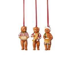 Villeroy & Boch – Nostalgic Ornaments teddies 3-piece set multicoloured, Christmas decoration, tree decoration, gift idea, Xmas decoration lovingly designed, premium porcelain