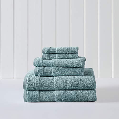 Tommy Bahama- Bath Towels, Absorbent & Fade Resistant Cotton Towel Set, Fashionable Bathroom Decor, Oeko-Tex Certified (Island Retreat Turquoise, 6 Piece)
