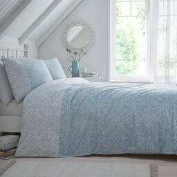 Dreams & Drapes - Light Blue Paisley Duvet Cover - Double Bedding Size (200 x 200cm) - Reversible Design - Persian-Inspired Sky Blue Bedding with Bohemian Floral Print