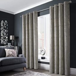 always4u Soft Velvet Curtains 95 Inch Length Luxury Bedroom Curtains Gold Foil Print Window Treatments for Living Room Set of 2 Silver