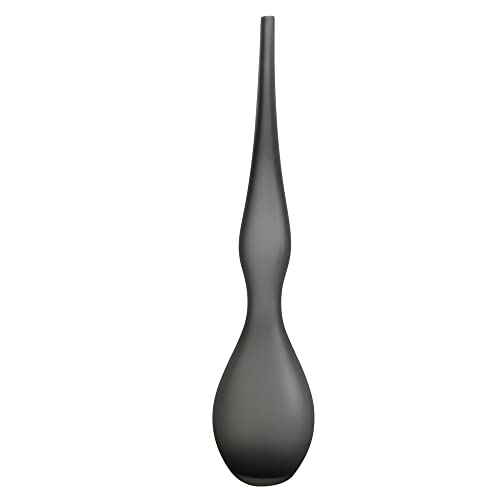 Glass Vase Slate Smoke Decorative Object Grey 68 cm