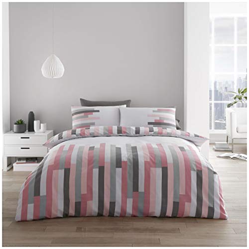GC GAVENO CAVAILIA Luxury Printed Superking Duvets Sets, Geometric Bed Covers, Reversible Bedding Set, Pink