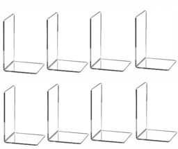 Clear Bookends for Heavy Books,8pcs Acrylic Book Shelf Organizer for Desk,Plastic Heavy Duty Book Holders Standand Invisible Bookshelf Dividers Decorative,Suitable for Office Home Weighted Bookends