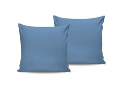 Premium Pillowcase Set (2 Pieces), 80 x 80 cm, 100% Cotton Ranforce, 155 Thread Count, Envelope Closure, Machine Washable at 30°C, Elegant Blue Colour
