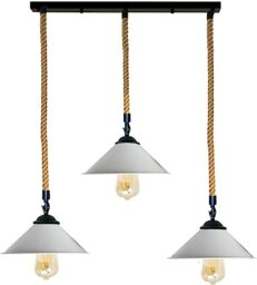LEDSone Modern 3 Light Pendant Ceiling Lamp Adjustable Height Metal Shades 50cm Bar Nordic Style Hanging Fixture for Dining Room, Kitchen Island, Living Room, Bedroom