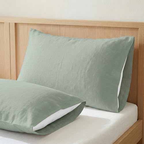 ECOMMERC3 - Pillowcase 150 100% Cotton - Mint Green Pillowcase Softness and Freshness for a Breathable, Hypoallergenic and Durable Sleep