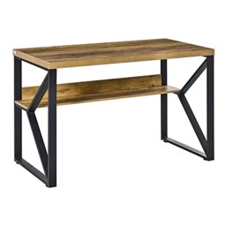 HOMCOM Computer Desk Writing Desk 120 x 60 x 76cm Black Brown Wood Effect