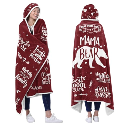 Vprintes Mama Bear Red Blanket