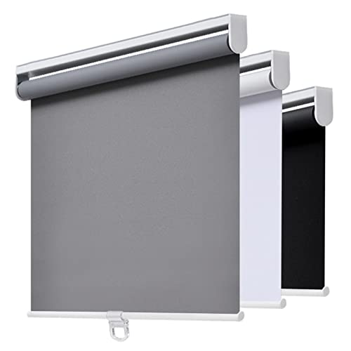 "AOSKY Cordless Roller Shades Blackout Blinds for Windows Room Darkening Rolled Up Shades with Spring System, UV Protection Window Shades Door Blinds for Home and Office (36"" W x 72"" H, Grey)"