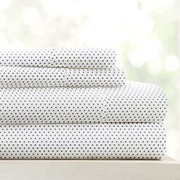 "Linen Market 4 Piece Queen Bedding Sheet Set (Gray Stippled) - Sleep Better Than Ever with These Ultra-Soft & Cooling Bed Sheets for Your Queen Size Bed - Deep Pocket Fits 16"" Mattress"