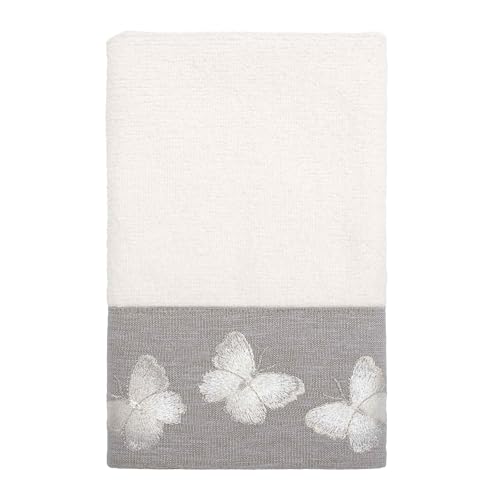 Avanti Linens Yara Collection, Cotton, White, Embellished Fingertip Towel