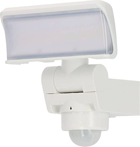 Brennenstuhl LED Security Light Outdoor with Motion Sensor WS 2050 WP (1680lm, IP44, 3000K, Warm White Light, 180° Angle of Detection with up to 10m Range, with Twilight Sensor) White