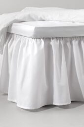 Jotex Zack Valance Bed Skirt, Organic Cotton, Height 45 cm, White, 180 x 200 cm