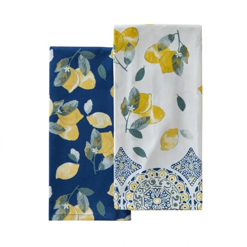SKL Home Lemon Medallion Dish Towel (2-Pack),Green
